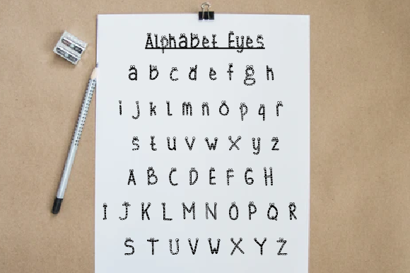 Alphabet Eyes Font for Web Design